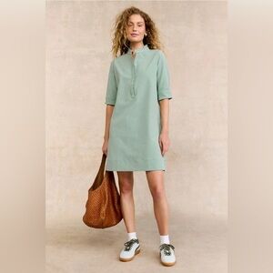 NWT Ann Mashburn Elbow-Sleeve Frill Dress